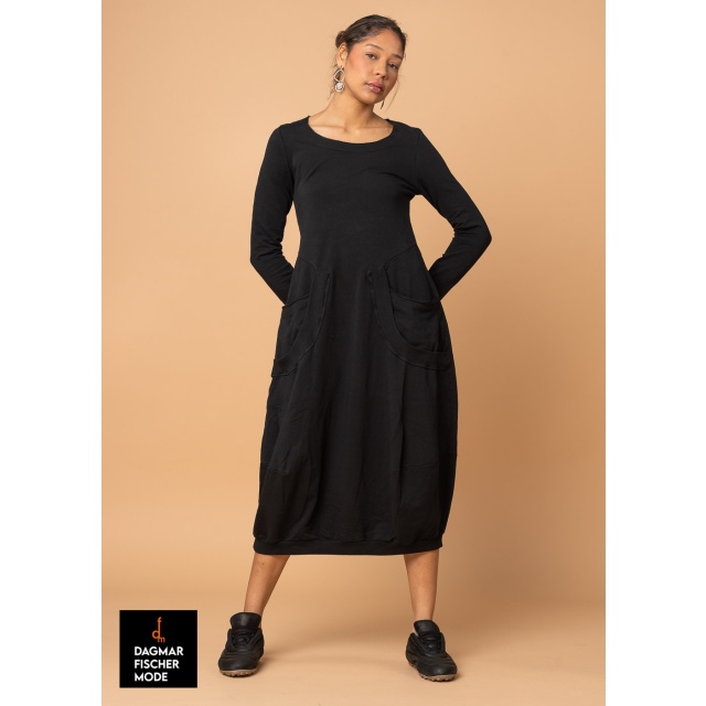Long sleeve maxi dress by RUNDHOLZ BLACK LABEL in black & grass
