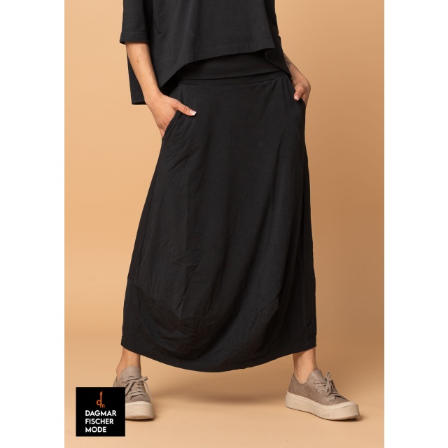 Skirt with wide waistband by RUNDHOLZ BLACK LABEL in black & tree