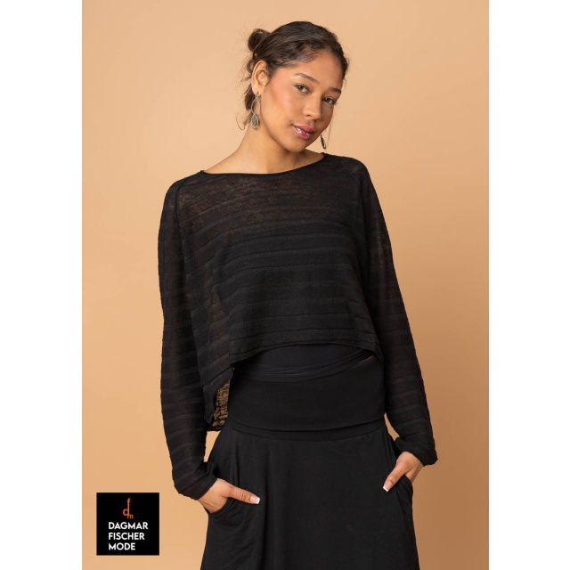 Kurzer Strickpulli von RUNDHOLZ BLACK LABEL in black, grass & lime