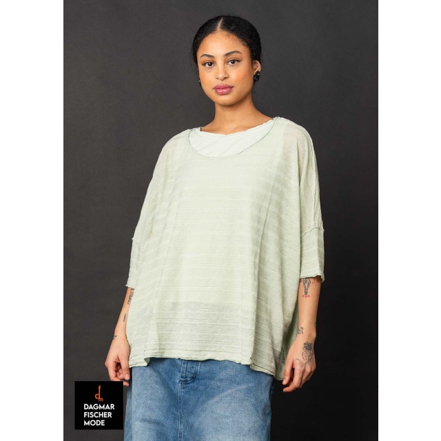 Kurzarm-Pulli von RUNDHOLZ BLACK LABEL in black, grass & lime