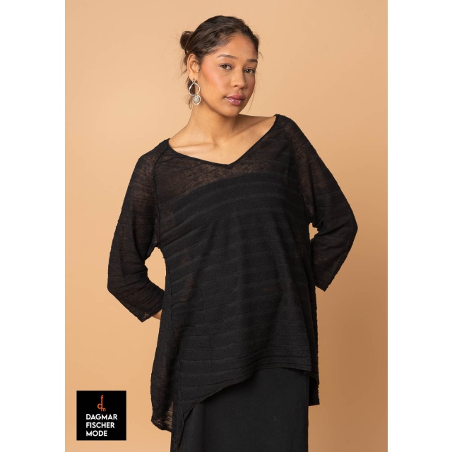 Langer Sommerpulli von RUNDHOLZ BLACK LABEL in black, grass & lime