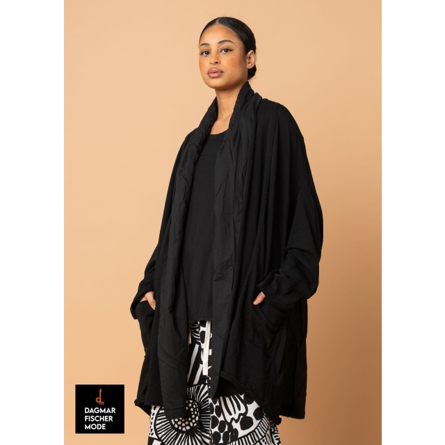 Oversize Jacke mit offener Schalkragen von RUNDHOLZ BLACK LABEL in black