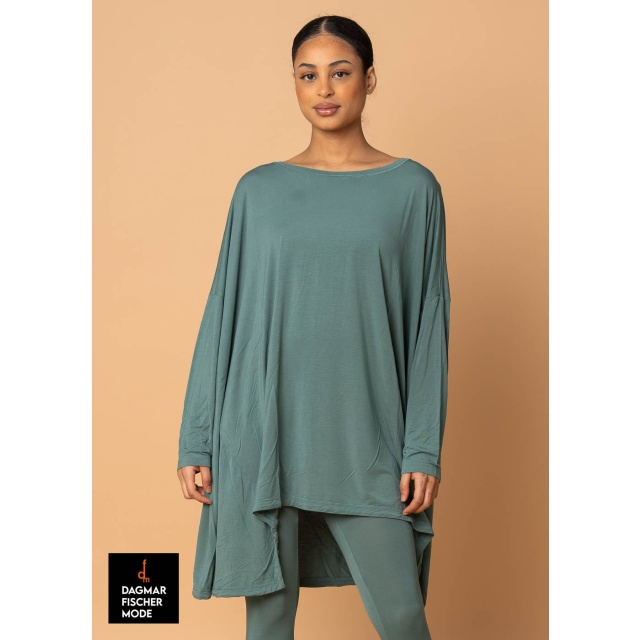 Legeres Oversize Shirt von RUNDHOLZ BLACK LABEL in black, grass & mint
