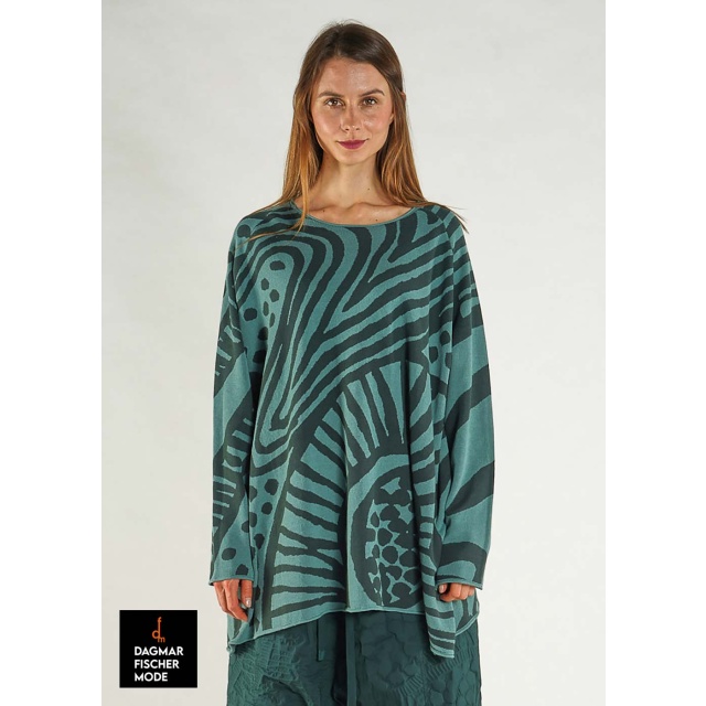 Oversize jacquard tunic by RUNDHOLZ BLACK LABEL in black jacquard