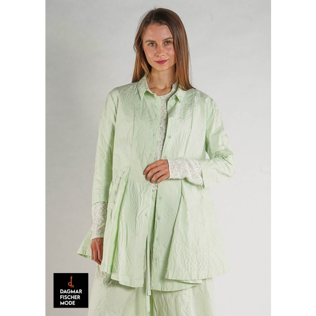 Taillierte Bluse mit 3D-Relief von RUNDHOLZ BLACK LABEL in black, mint & offwhite