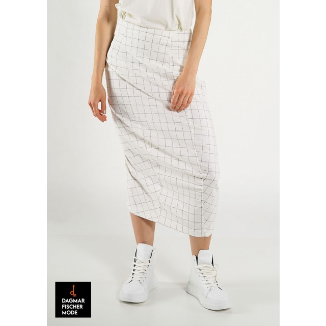 Elastischer Bananenrock von RUNDHOLZ BLACK LABEL in black print & black check