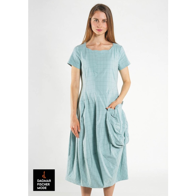 Elastisches Tulpenkleid von RUNDHOLZ BLACK LABEL in black check & offwhite check