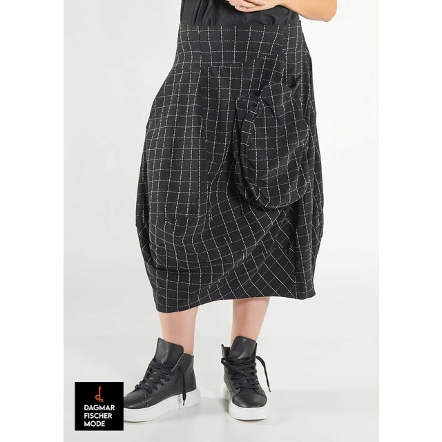 Elasticated balloon skirt by RUNDHOLZ BLACK LABEL in black check