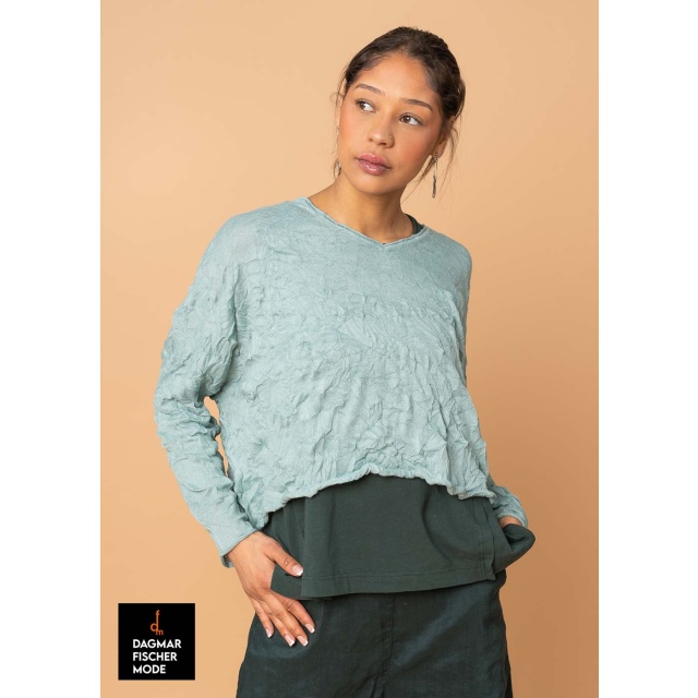 Short oversize sweater by RUNDHOLZ BLACK LABEL in black & mint