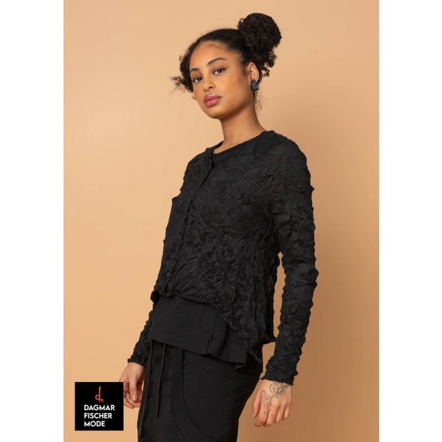 Short cardigan by RUNDHOLZ BLACK LABEL in black & mint