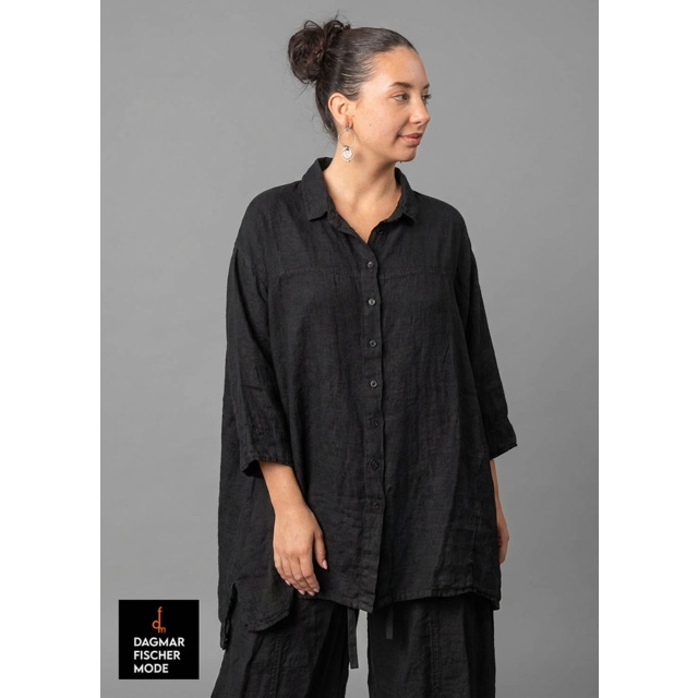 Linen blouse by RUNDHOLZ BLACK LABEL in black & salina