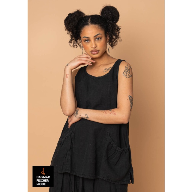 Linen top by RUNDHOLZ BLACK LABEL in black & salina