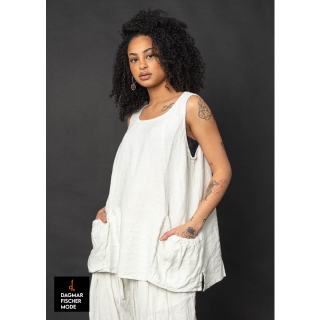 Linen top by RUNDHOLZ BLACK LABEL in black & salina