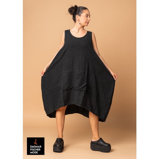 Fitted one-size dress by RUNDHOLZ BLACK LABEL in black & salina