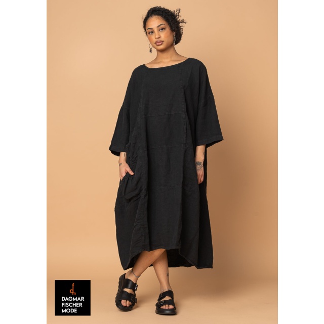 Fitted oversize dress by RUNDHOLZ BLACK LABEL in black & salina
