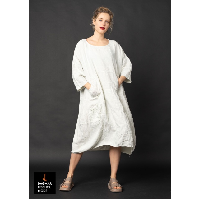 Fitted oversize dress by RUNDHOLZ BLACK LABEL in black & salina