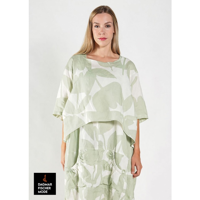 Weites Leinenshirt von RUNDHOLZ BLACK LABEL in black print