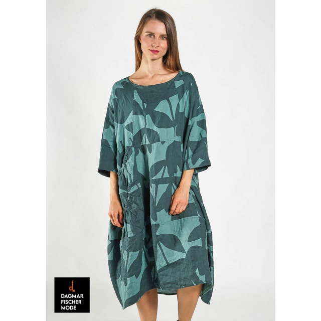 Weites Leinenkleid von RUNDHOLZ BLACK LABEL in black print