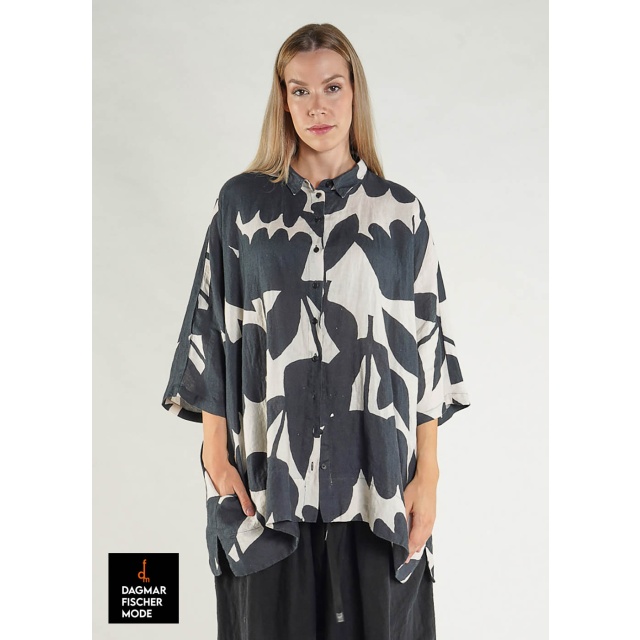 Leinenblusenkleid von RUNDHOLZ BLACK LABEL in black print