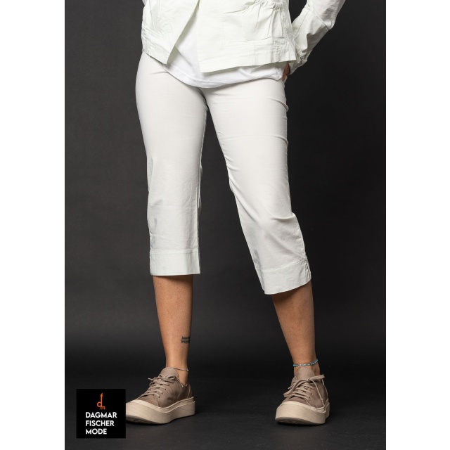 Elasticated capri trousers by RUNDHOLZ BLACK LABEL in black, tree & salina