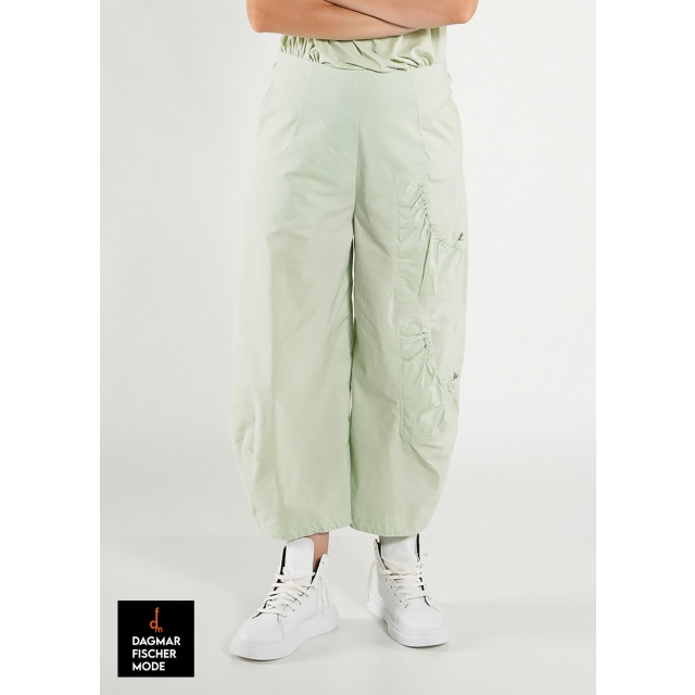 Elasticated balloon trousers by RUNDHOLZ BLACK LABEL in black, tree & salina