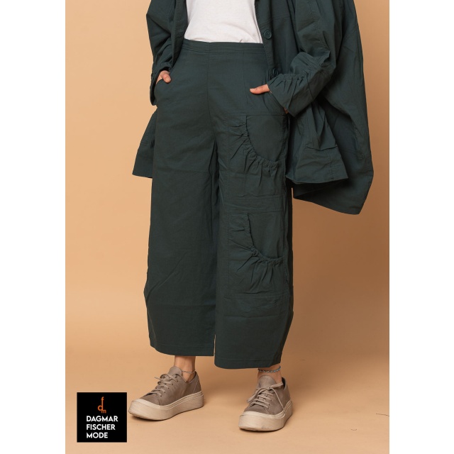Elasticated balloon trousers by RUNDHOLZ BLACK LABEL in black, tree & salina