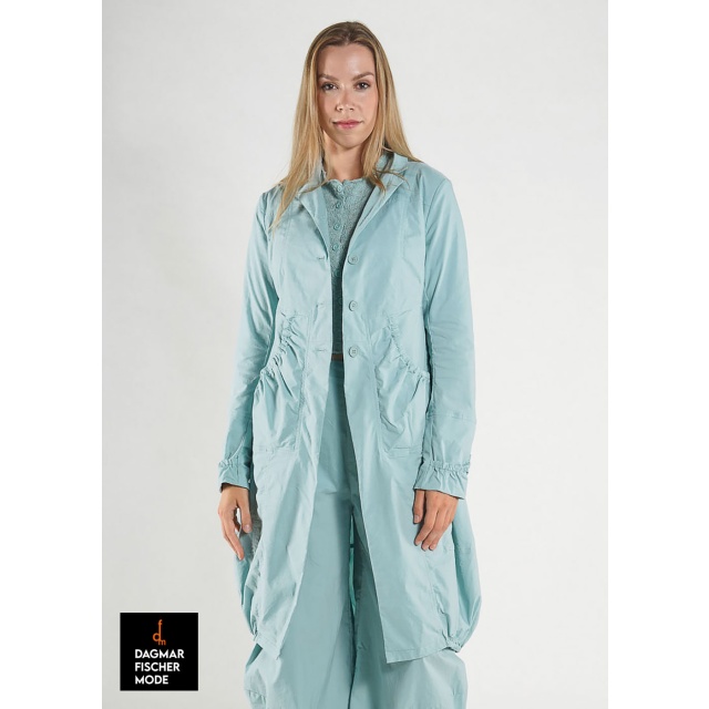 Elasticated coat by RUNDHOLZ BLACK LABEL in black, tree & salina