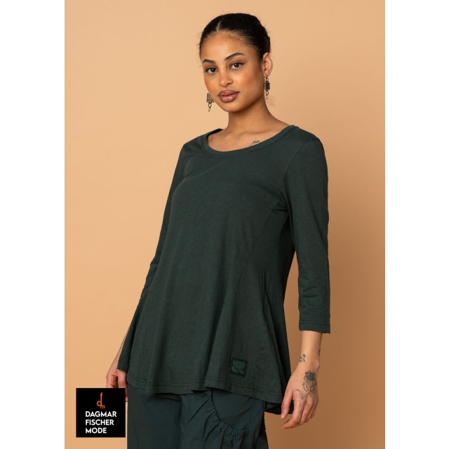 Lightweight shirt by RUNDHOLZ BLACK LABEL in black, tree & mint