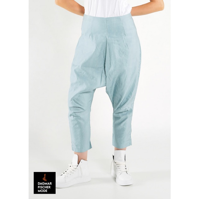 Schmale Leinen-Viskose-Hose von RUNDHOLZ BLACK LABEL in black & tree