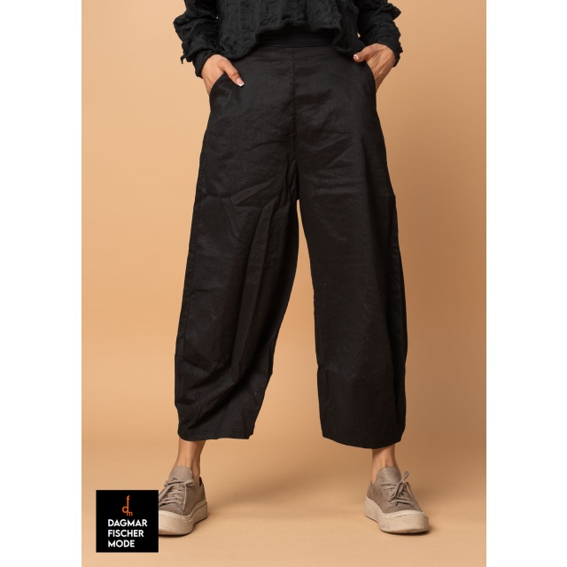 Ballonhose aus Leinen-Viskose-Mix von RUNDHOLZ BLACK LABEL in black & tree