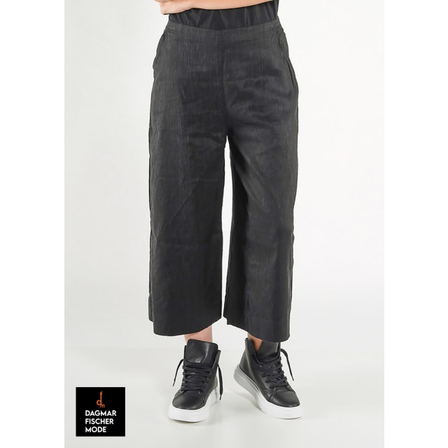 Weite Hose aus Leinen-Viskose-Mix von RUNDHOLZ BLACK LABEL in black & tree