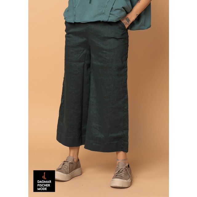 Weite Hose aus Leinen-Viskose-Mix von RUNDHOLZ BLACK LABEL in black & tree