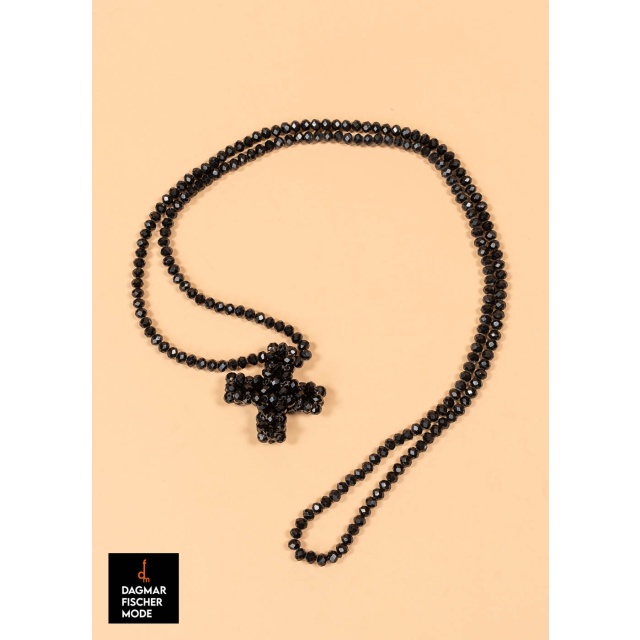 ACROSS LONG necklace by PLÜ in black