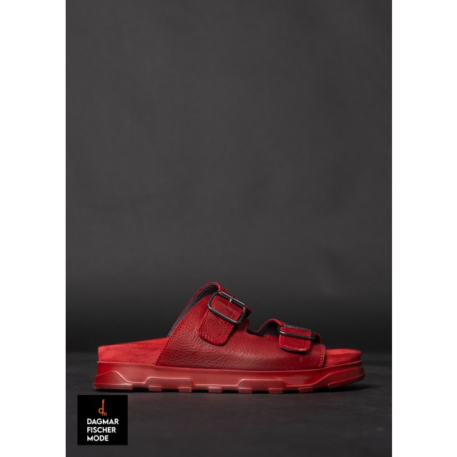 Sandals with buckles by LOFINA in Gasoline rosso / rosso