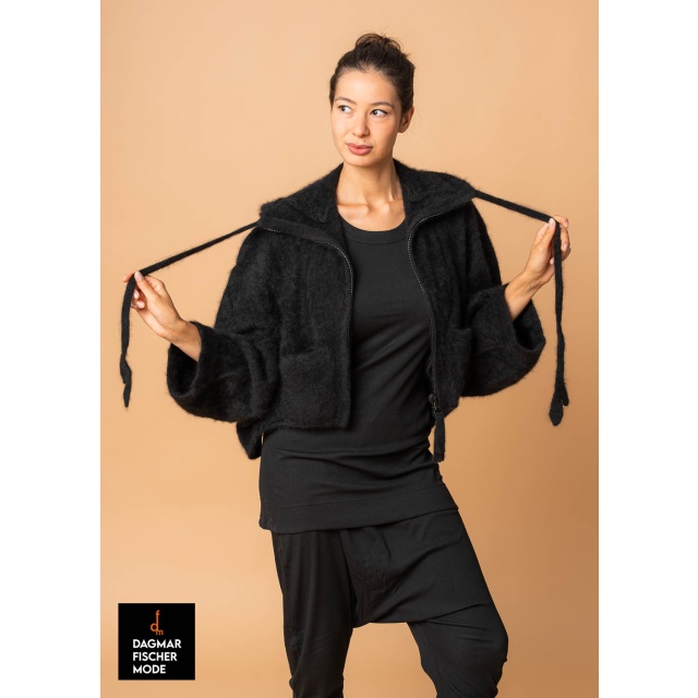 Oversize Cardigan aus Waschbärwolle von RUNDHOLZ in black