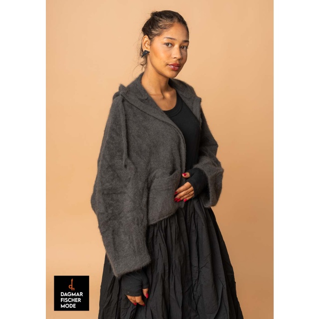 Oversize Cardigan aus Waschbärwolle von RUNDHOLZ in swamp