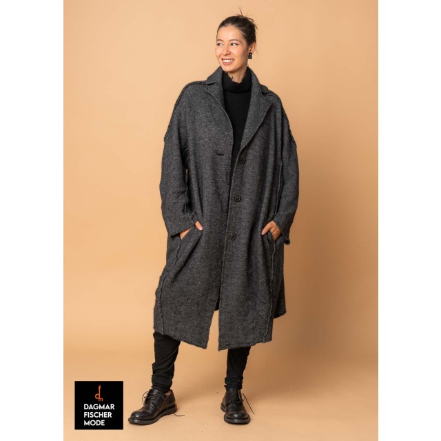 Oversized knit coat by RUNDHOLZ in brume melange