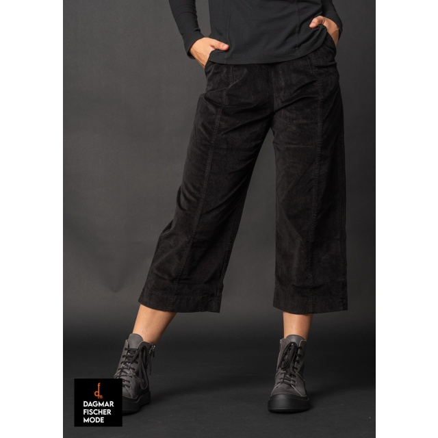 3/4 velvet trousers by RUNDHOLZ BLACK LABEL in black & rose