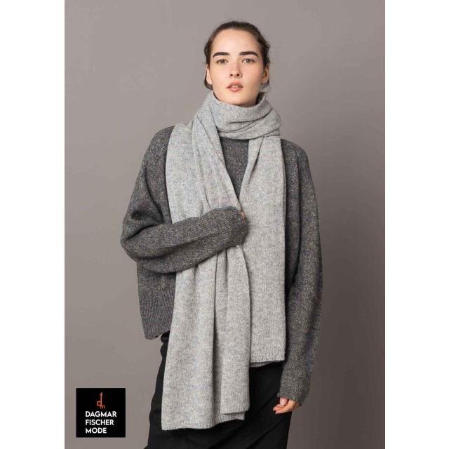 Soft wool scarf by RUNDHOLZ BLACK LABEL in light grey