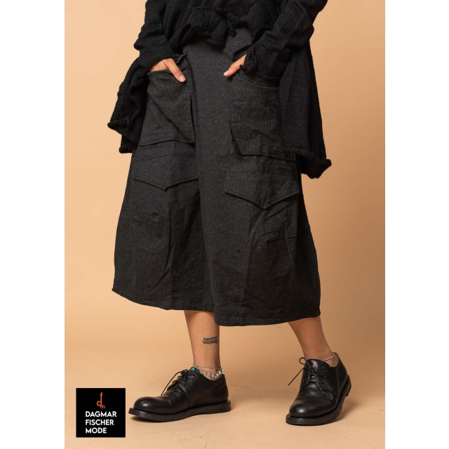 Elastic midi skirt by RUNDHOLZ BLACK LABEL in black stripe