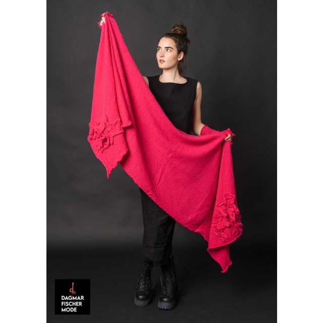 Scarf in boiled wool by RUNDHOLZ BLACK LABEL in black, lotus & lily