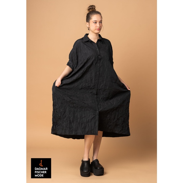 Long taffeta blouse LONG SHIRT by PLÜ in black