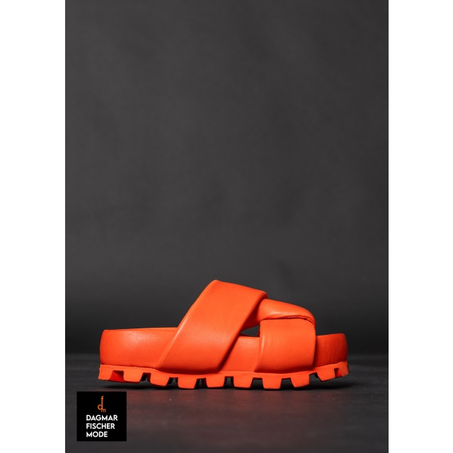 Sandals with soft straps by LOFINA in Gasoline spritz aperol / corallo 