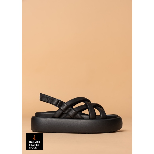 Ledersandale von LOFINA in Gasoline nero / nero