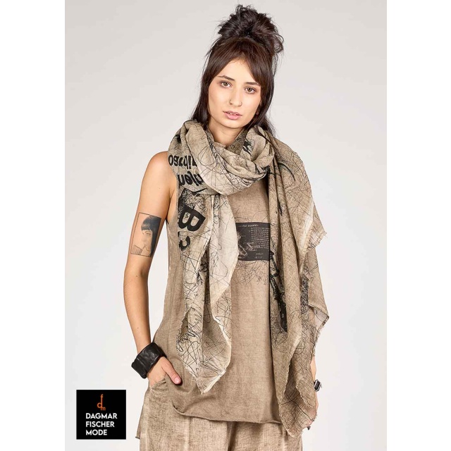 Schal aus Baumwollvoile AVISTO von studiob3 in copper all-over print old dye