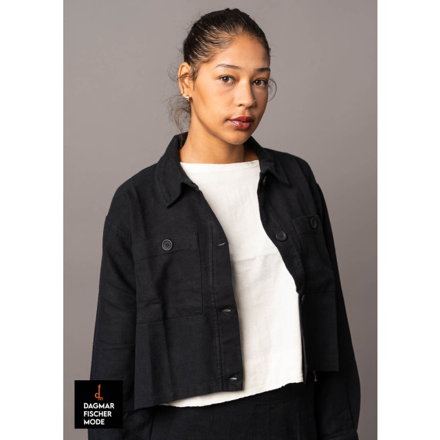 Blouse by LURDES BERGADA in Dijon, moss and black