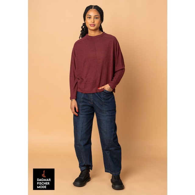 Oversized shirt by LURDES BERGADA in stone, oxblood and black