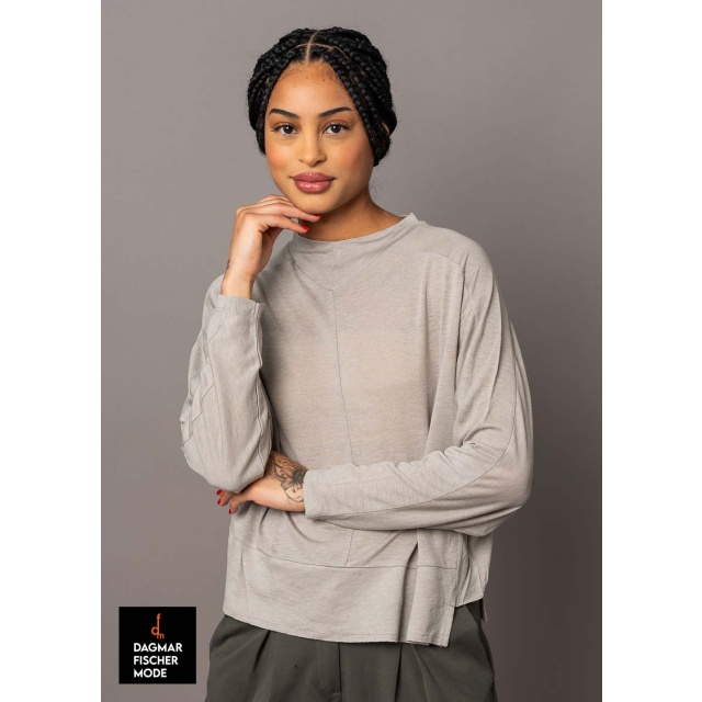 Oversize-Shirt von LURDES BERGADA in stone, oxblood und black