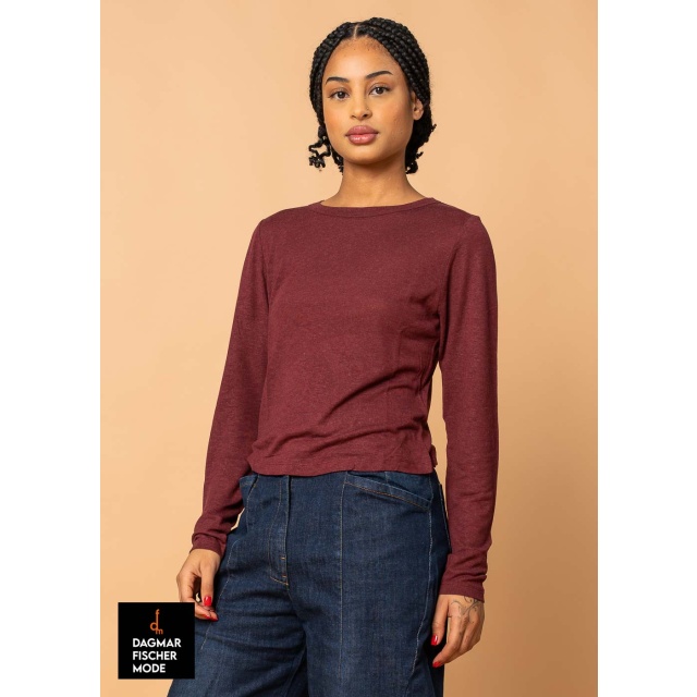 Basic-Longsleeve von LURDES BERGADA in oxblood und black
