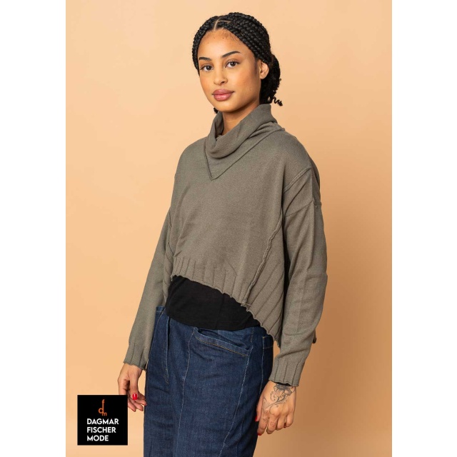 Kurzes Sweatshirt von LURDES BERGADA in black & khaki